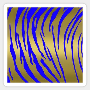 Gold Tiger Stripes Blue Sticker